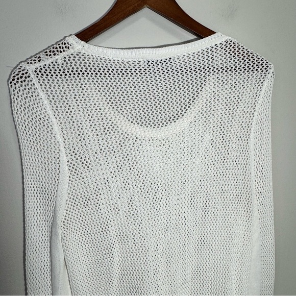 Sandro Paris Open Knit Fringe Top Sweater Long Slev Size Small - Picture 10 of 15